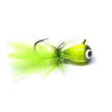 BLACK/CHARTREUSE FLY TIED TUNGSTEN JIG - UV & GLOW