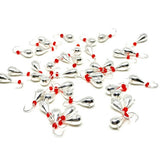 METALLIC SILVER TUNGSTEN JIG WITH RED BEAD